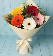 Букет цветов из:  Герберы #REPLACE_PRED# Малке