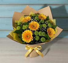 Букет цветов из:  Герберы и Хризантемы в Малке