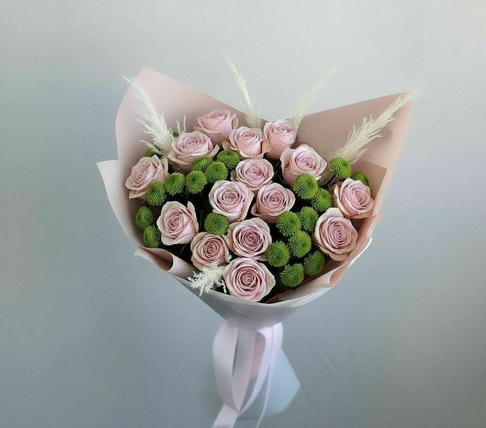 Букет цветов из: Розы и Хризантемы в Малке