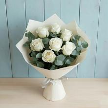 Букет Белые розы в Эвкалипте #REPLACE_PRED# Малке